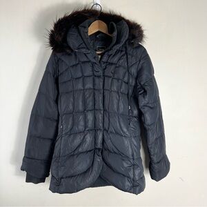 The North Face Women’s Black Down Filled Puffer Jacket Coat Size Medium Fur Hood